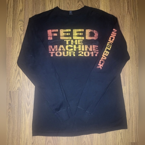 Nickelback Feed The Machine Tour 2017 Long Sleeve Band Tee - Medium A55 - Picture 1 of 6